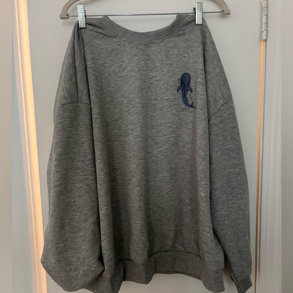 Gray Whale Embroidered womens sweater